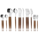 Jashii Pieces Stainless Steel Cutlery Set Wooden Handle 20PCS, Silver. Fixed Price $37.48.