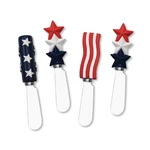 American Flag Resin Cheese Spreader Set Of 4 - Multicolor Knife Knives. Fixed Price $41.72.