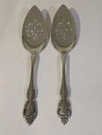 2- Oneida Community Brahms Pierced Pastry Cake Servers Stainless Flatware. Fixed Price $25.27.