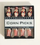 Boston Warehouse Uncle Sam Corn The Cob Holder Picks, Set Of 8. Fixed Price $19.99.