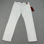 Mbx Slim Fit Stretch Athletic Jeans Mens 34X30 White Denim Straight Leg Zip Fly. Fixed Price $40.00.