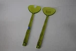 Lot Of 2 Koziol Crystal Salad Servers Cutlery For The Kitchen Transparent Green. Fixed Price $14.95.