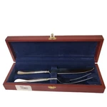 Vintage Hampton Silversmiths Stainless Steel 2 Piece Carving Set Wooden Box Ak. Fixed Price $13.98.