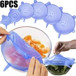 6PCS Silicone Stretch Lids Food Cover Reusable Airtight Kitchen Set - New. Fixed Price $12.26.