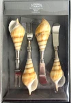 New Godinger Gatherings Natural Seashell Spreaders & Appetizer Forks Nautical. Fixed Price $18.00.