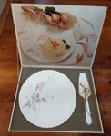 Vintage Mikasa Pastel Garden B2053- Bone China 11 1/4" Cake Plate & Server. Fixed Price $15.00.
