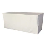 La Linen Tablecloth White Polyester Poplin Fitted Durable Event Decor 72"X30". Fixed Price $52.27.