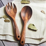 Tools Salad Dinner Utensils Cutlery Large Spoons Fork Tableware Wooden. Fixed Price $12.99.