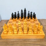 Vintage/antique Hand Carved Wooden Chess Set 5-3/4" King Unique Unusual W/box. Fixed Price $299.99.