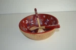 Temp-tations Bamboo Salad Bowl Servers, Classic Red. Fixed Price $25.00.