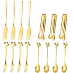 15 Pcs Gold Stainless Steel Cheese Spreader Set Butter Knives Forks Spoon. Fixed Price $25.42.