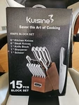 Kuisine Premium Sharp Knife Set Stainless Steel 15PCS, Silver Pro. Fixed Price $50.00.