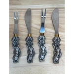 Arthur Court Rabbit Cheese Knife Serving Set 4 Pieces 1988 2 Forks & Knives. Fixed Price $39.95.