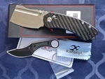 *new* Kansept Knives - Korvid W/ Twill CF+G10 Handle & D2 Sw Blade. Fixed Price $65.00.