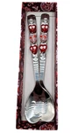 Wild Eye Designs 2 Piece Salad Server Set Twisted Wire Heart Accents On Handles. Fixed Price $20.50.