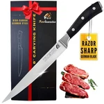 8" Carving For Meat Butcher Knife, Razor Sharp German Steel Slicin. Fixed Price $45.10.