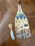 Counterart Glass Wine Bottle Cheese Server With Serving Knife. Fixed Price $10.99.
