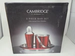 Cambridge Barware 3 Piece Set Hammered Metallic Ice Bucket Shaker Tray. Fixed Price $34.99.