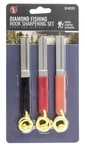 Sona Enterprise 3-PIECE Angled Groove Fishing Hook Sharpening Stones Set. Fixed Price $13.99.