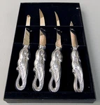 Arthur Court Elephant Utility Knife Set 4 Stainless Steel Spread Cutting Filet. Fixed Price $39.98.