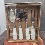 Pottery Barn Marble Cheese Knives Set 4 Stainless Steel Charcuterie. Fixed Price $19.95.