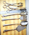 6 Pc. Studio Silversmiths Serving Spoon &fork,slotted Server,cake 2TONGS. Fixed Price $49.99.