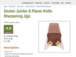 Woodworking,sharpener,blade,knife,powertools,jointer,planer,deulensharpeningjig. Fixed Price $104.95.