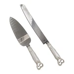 Fashioncraft 2401 Interlocking Hearts Design Cake Knife And Server Set, Wedding. Fixed Price $20.18.