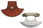 Hunting Knife Alaskan Ulu Stainless Steel Blade Bone Stag Handle Leather Sheath. Fixed Price $29.20.