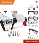 4 Stage Knife Sharpener With Cut-resistant Glove Premium Blades, Works For .... Fixed Price $40.99.