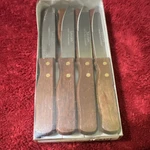 Adcraft Gaucho Steak Knife Set 4PCS Wood Handle Stainless Steel Serrated Edge. Fixed Price $50.00.