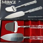 Mirage Hostess Helper Serving Set By Robinson Acrylic Handle Cake Cheese Slicer. Fixed Price $10.00.