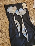 Michael Aram Ginkgo Leaf Servers 13-1/2" Silver Serving Set. Fixed Price $70.00.