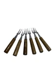 Set Of 6 Stainless Steel Hors Doeuvres Forks With Wood Handle Durable Design. Fixed Price $13.99.