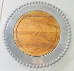 Mariposa Brillante Tray 13" Pearl Round Platter W/ Insert Cheese Board Engraved. Fixed Price $41.97.
