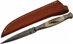 Sanz Damascus Hunting Knife - Slim Camping With Wood Handle, Full Tang Ste. Fixed Price $89.98.