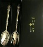 The Bombay Company New Silver Serving Salad Utensil Fork Spoon Set. Fixed Price $199.50.