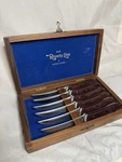 Vintage New Buck Royalty Line Of Custom Cutlery Steak Knife Set 6 Open Box. Fixed Price $299.00.
