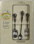 Vtg Oneida Chateau Piece Child Flatware Feeding Set Love Lasts 1990 2610003K. Fixed Price $19.95.