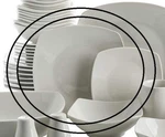 Set Of 6 Dinner Plate 9" Gibson Zen Buffetware Square White Porcelain. Fixed Price $45.60.