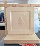 Arte Florum Italica Cream Ceramic Square Plate With Topiary Design. Fixed Price $22.00.