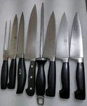 Asst Lot Of 8 Zwillingja Henckels Twin Logo Chef Knives,honing Steel & Meat Fork. Fixed Price $99.45.