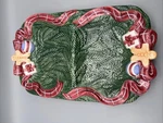 R.h. Macy 1994 Christmas Divided Serving Dish Evergreen Ribbon 3D 11X7. Fixed Price $20.38.