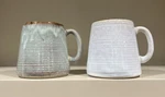 Set 2 Barcela Portugal Handmade Stoneware Pottery Coffee Tea Mugs 16 Oz. Mint. Fixed Price $31.00.