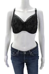 Fleur Womens Sheer Lace Cup Bow Accent Underwired Bra Black Size 34GG. Fixed Price $24.99.