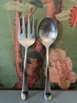 Gourmet Settings Windermere Glossy Stainless Flatware Serving Spoon & Fork. Fixed Price $26.00.