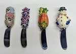 Vintage Cheese Butter Spreaders Knives Holiday Seasons Design Stainless Steel. Fixed Price $15.00.