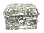 Antique Old Foley James Kent Black Covered Tea Box London England Transferware. Fixed Price $49.99.