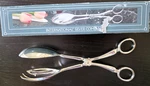 International Company Silverplated Scissor Salad Tongs 10 Inch New Box. Fixed Price $10.00.