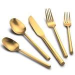 20-PIECE Matte Gold Silverware Set, Hand Forged Utensil, Stainless Steel Flat.... Fixed Price $78.61.